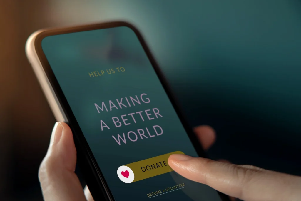 Making a better world donation screen