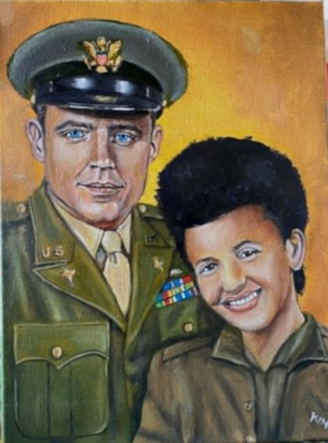 Augusta Chiwy and Captain Jack drawing
